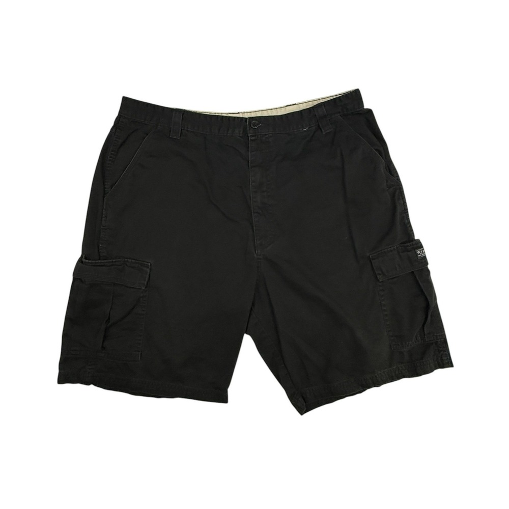 Wrangler Cargo Shorts Mens 40 Black Casual Outdoor Cotton Relaxed Fit